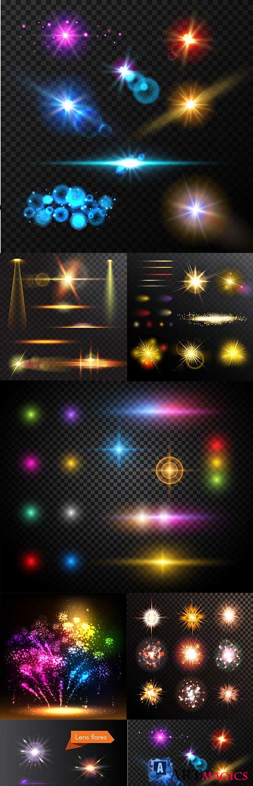 Bright lighting effects collection of design 13