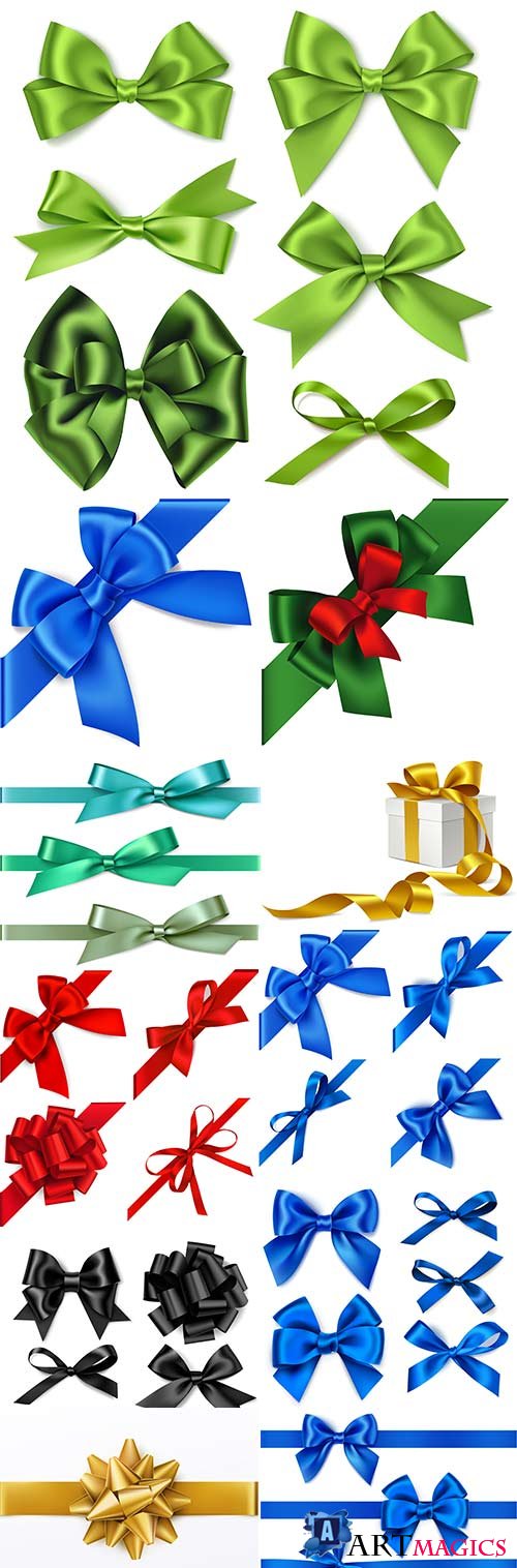 Decorative bow collection bright and color design