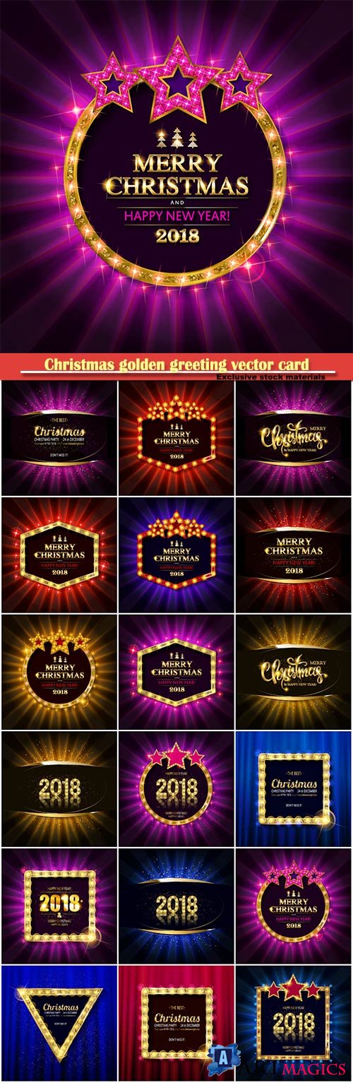 Christmas and new year background for design banners, flyers, cards with three gold stars