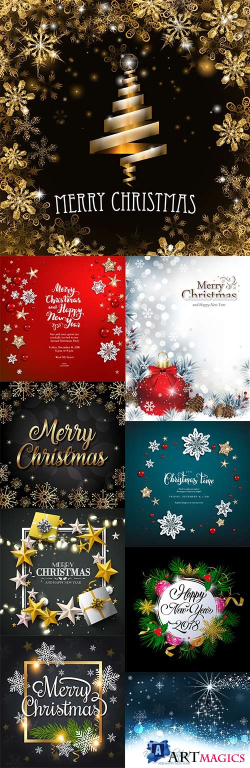 Merry Christmas and New Year design elements 9