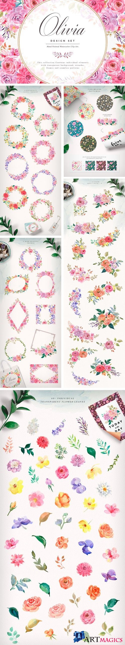 Watercolor Flowers - Olivia - 2066548