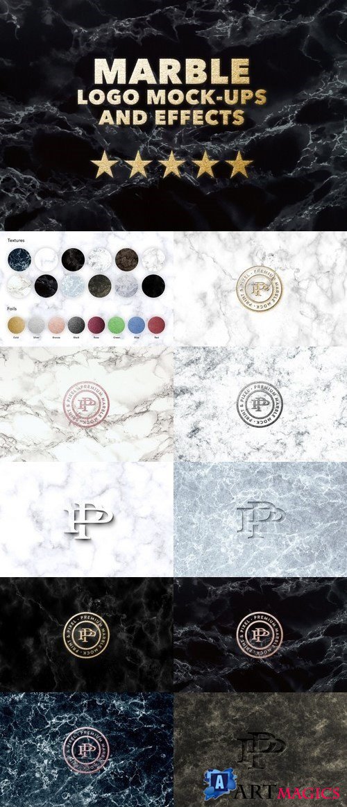 Marble logo effects mock + textures 1902085