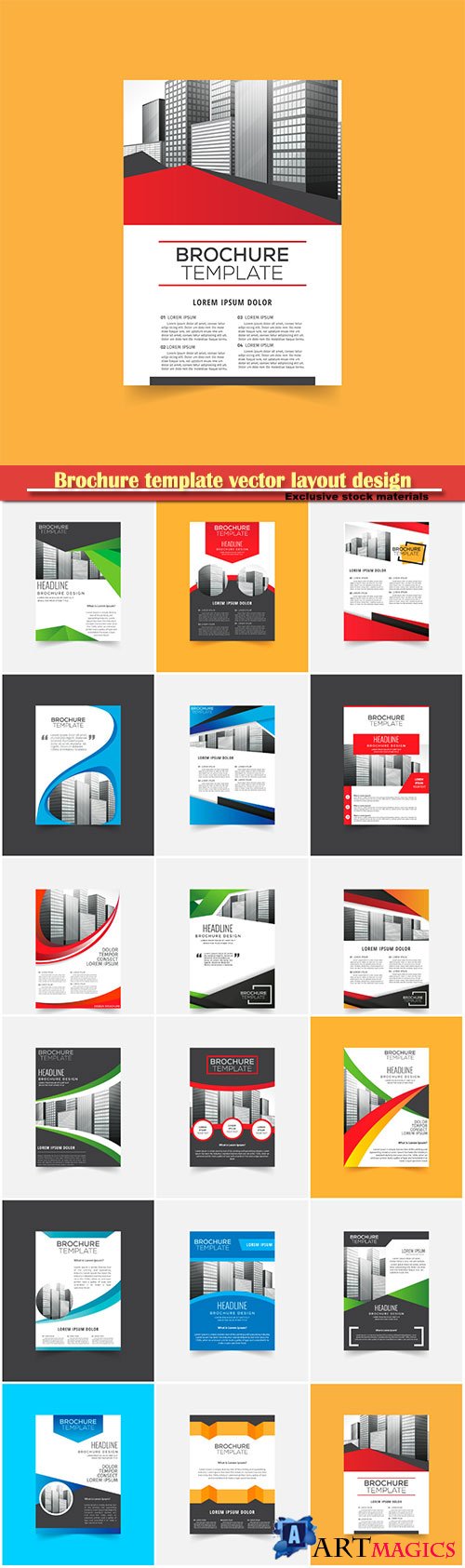 Brochure template vector layout design, corporate business annual report, magazine, flyer mockup # 110