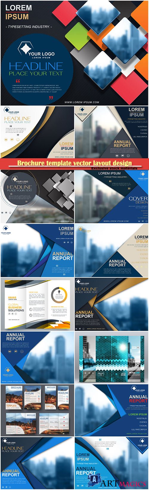 Brochure template vector layout design, corporate business annual report, magazine, flyer mockup # 114