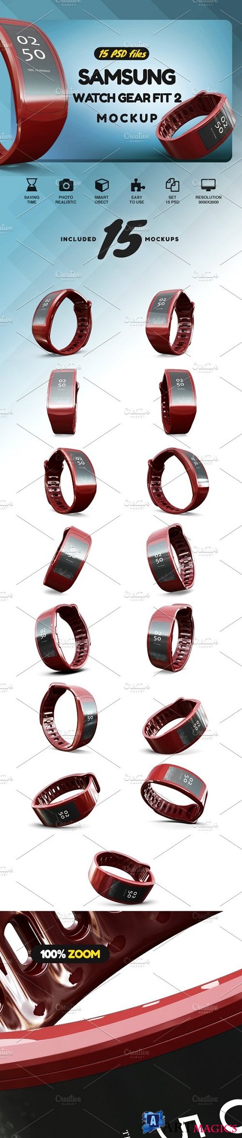 Samsung Watch Gear Fit 2 Mockup - 2020015