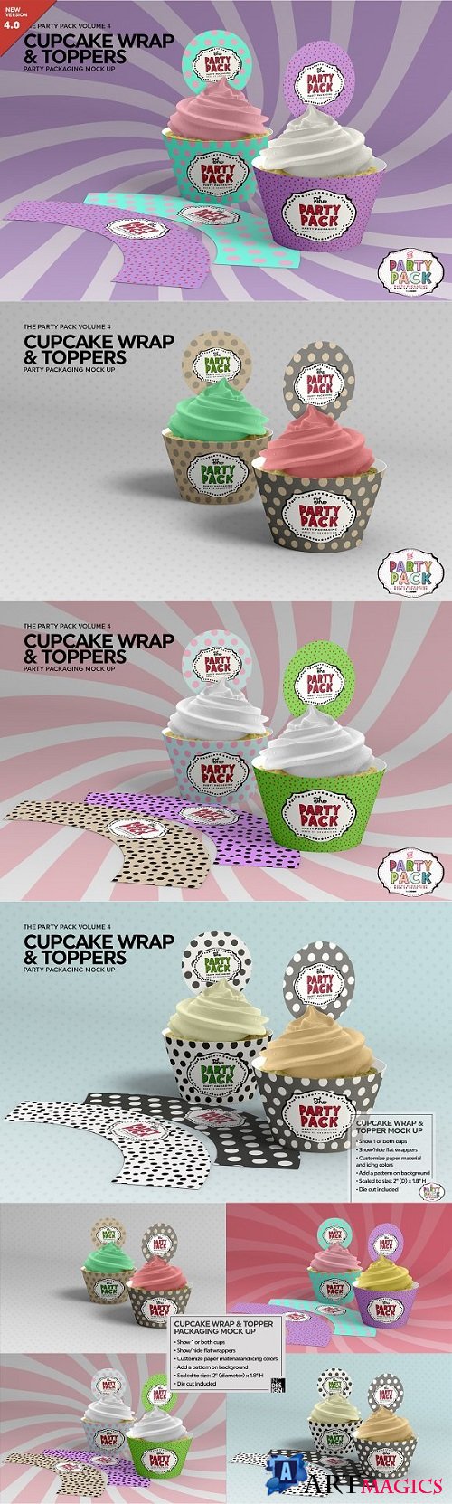 Cupcake Wrap and Topper Mock Up - 2199335