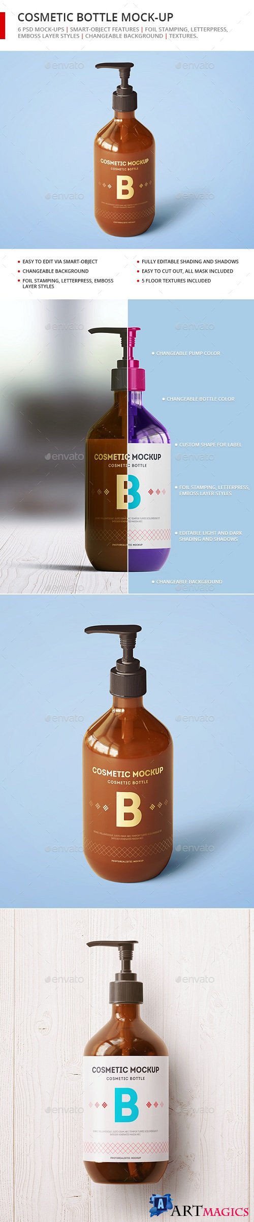 Cosmetic Bottle Mock-up - Dispenser Bottle - 21280835
