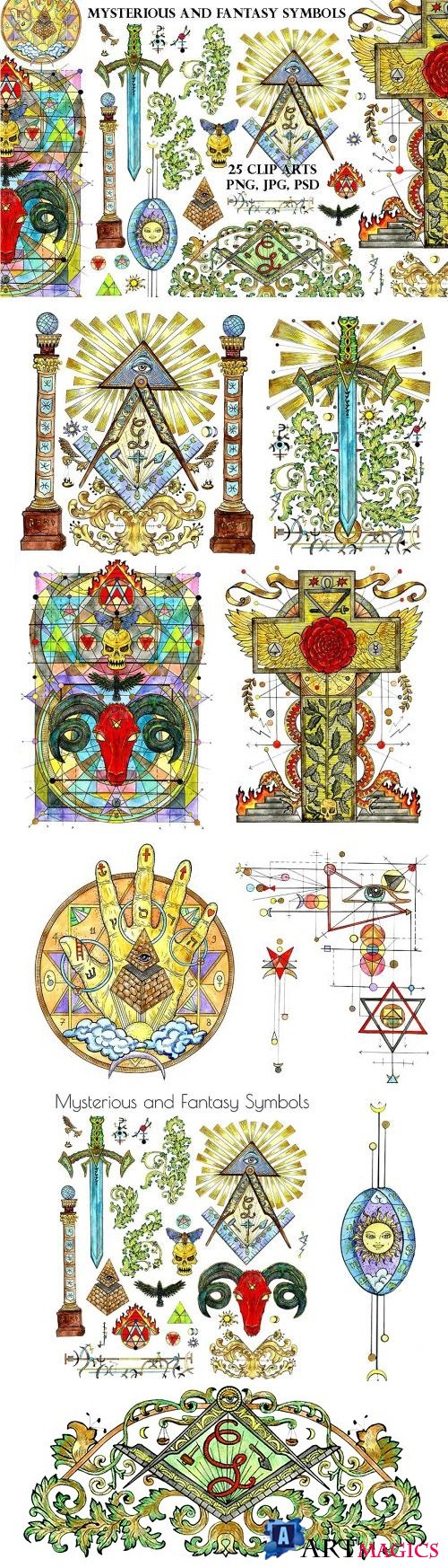 Freemasonry Symbols in Color - 2200867