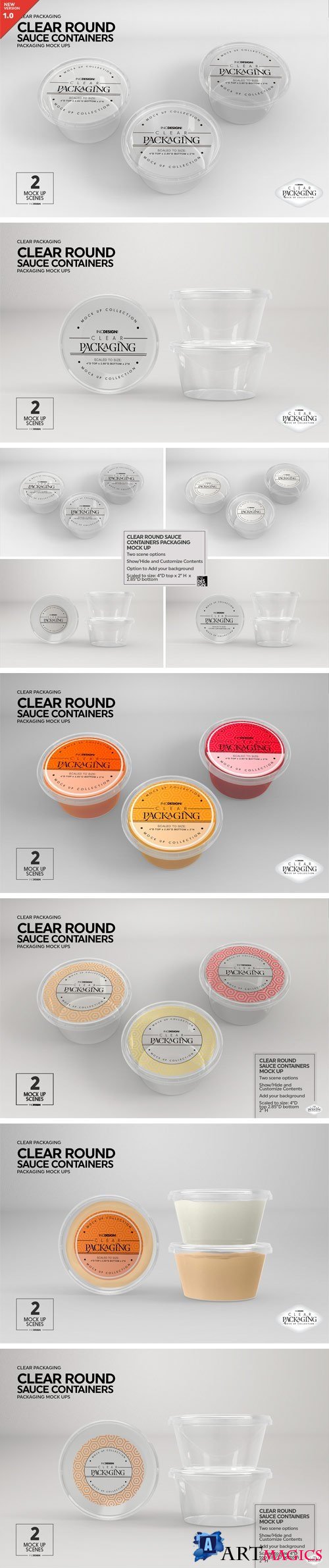 Clear Round Sauce Containers MockUp 2221803