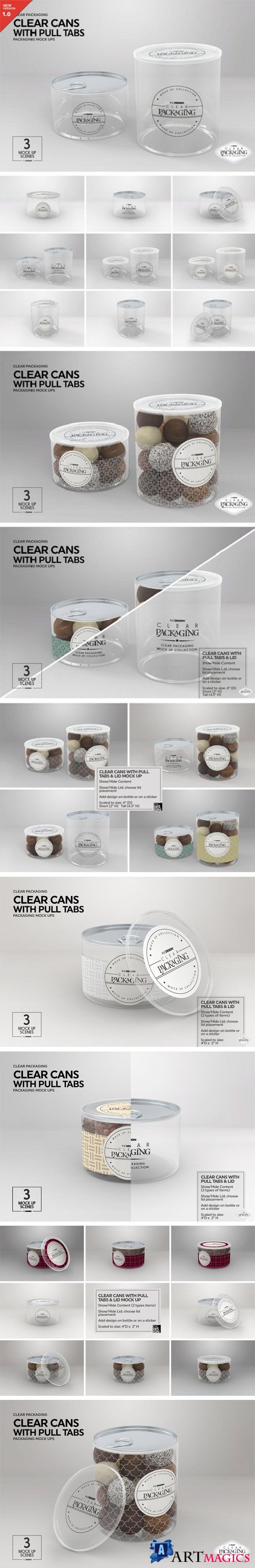 Clear Cans with Pull Tabs Mock Up - 2218686