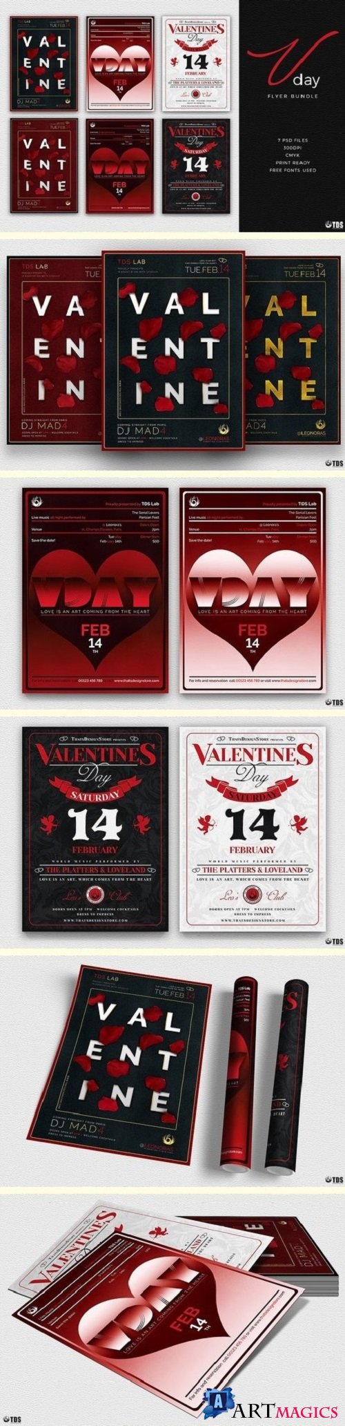 Valentines Day Flyer Bundle - 2142869