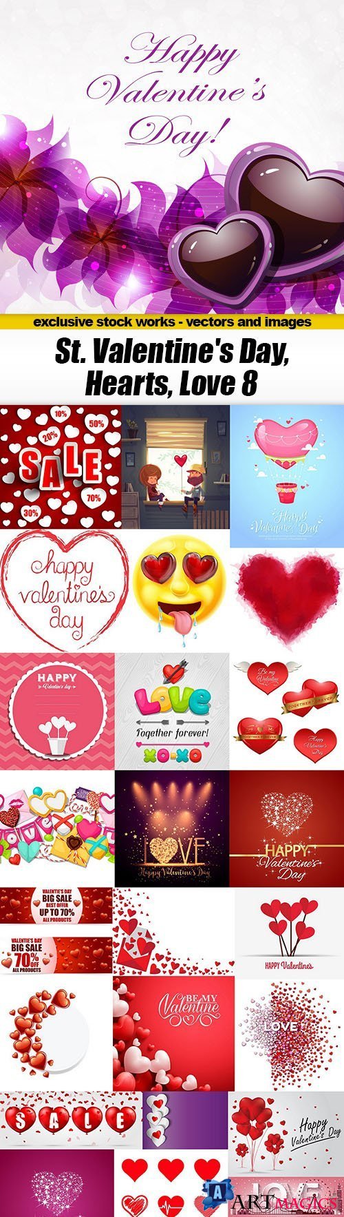 St. Valentine's Day, Hearts, Love #8, 25xEPS