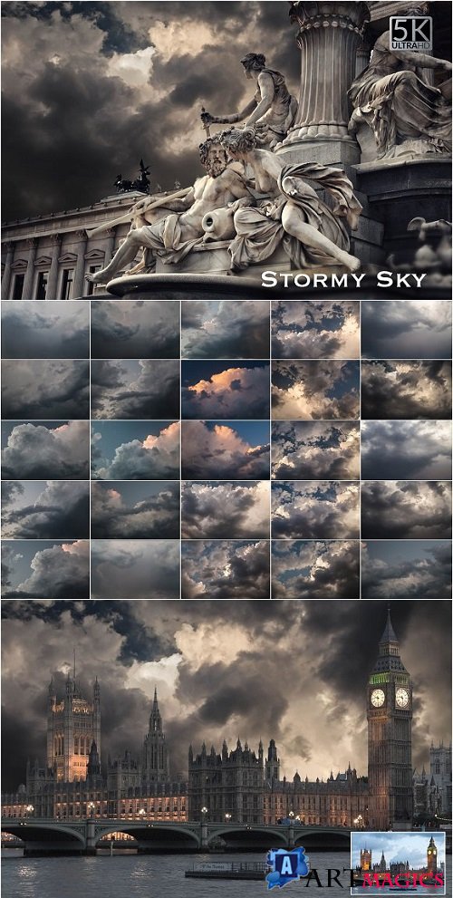 5K Stormy Sky Overlays 2002207