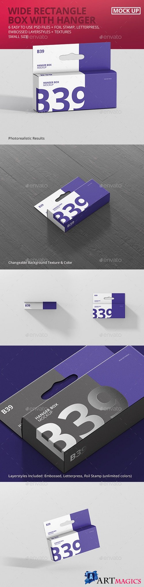 Box Mockup - Wide Small Rectangle with Hanger 21332930