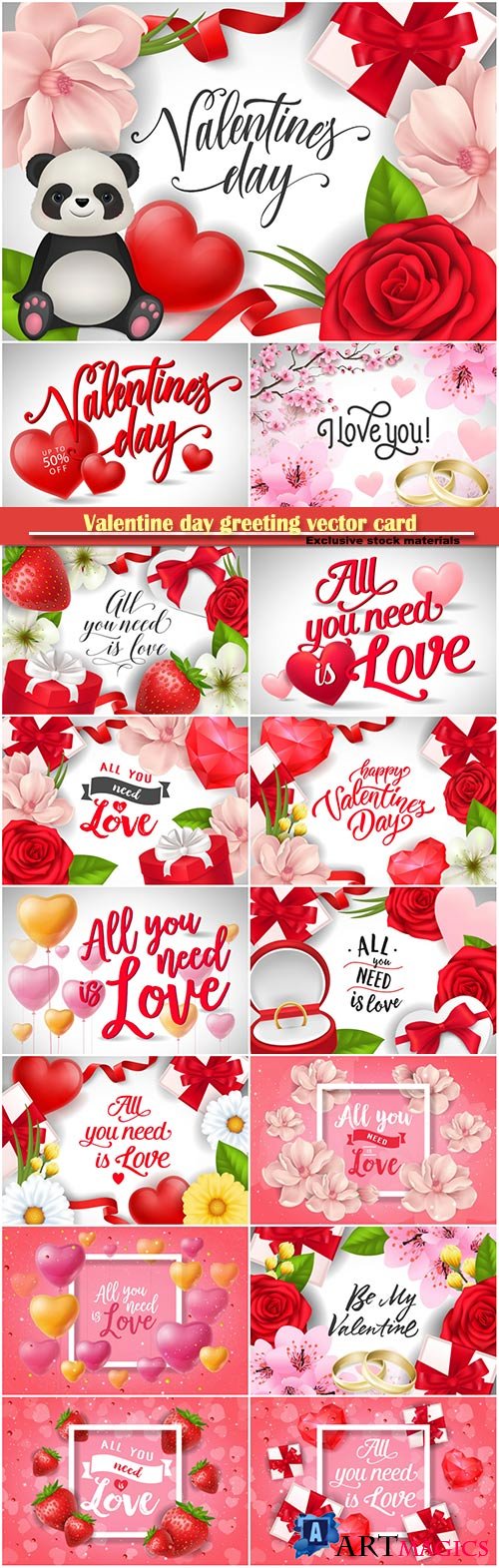 Valentine day greeting vector card, hearts i love you # 24