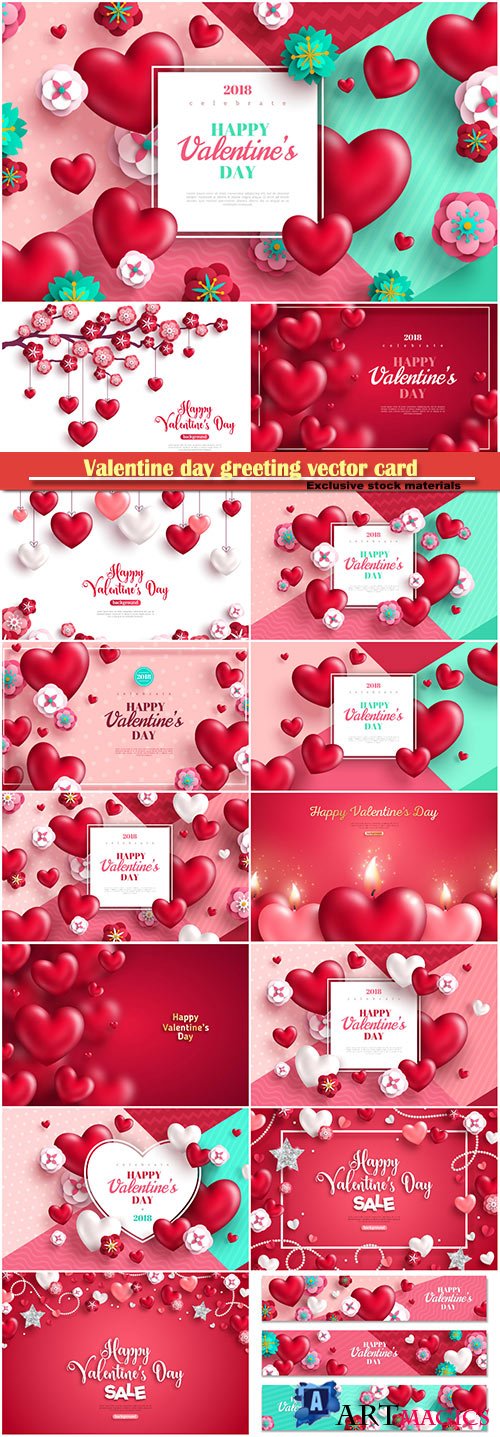 Valentine day greeting vector card, hearts i love you # 23