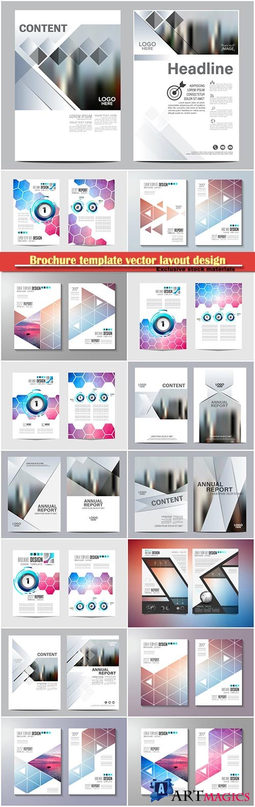 Brochure template vector layout design, corporate business annual report, magazine, flyer mockup # 118