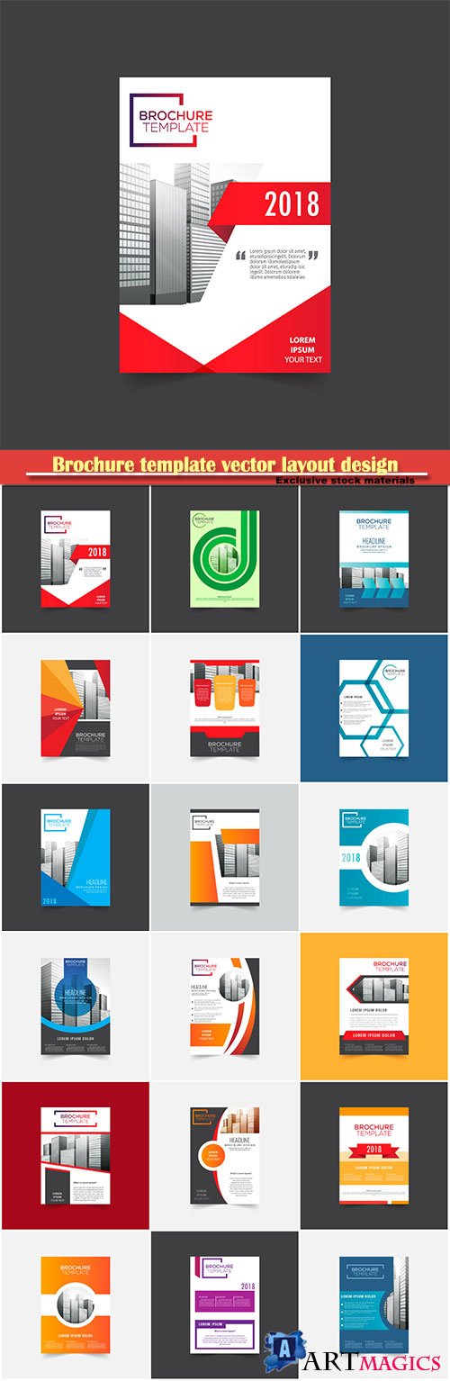 Brochure template vector layout design, corporate business annual report, magazine, flyer mockup # 117