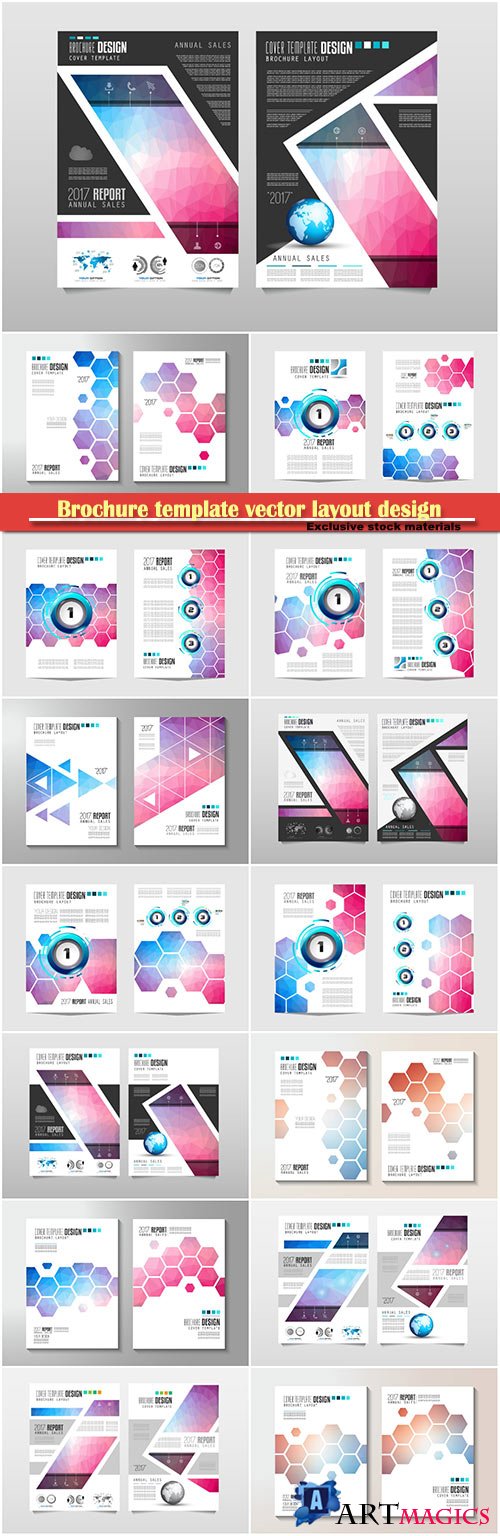 Brochure template vector layout design, corporate business annual report, magazine, flyer mockup # 119