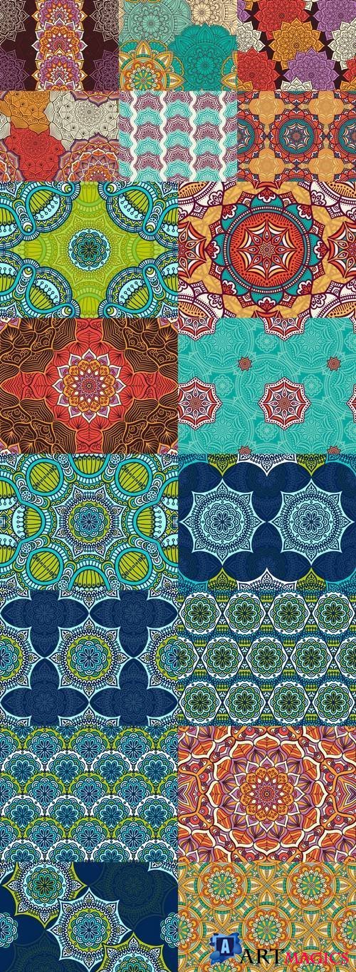 Seamless Pattern - Vintage Decorative Elements 1, 18xEPS