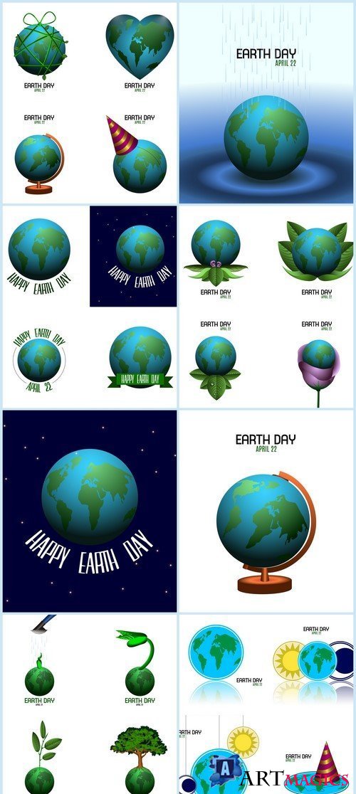 Earth day 8X EPS