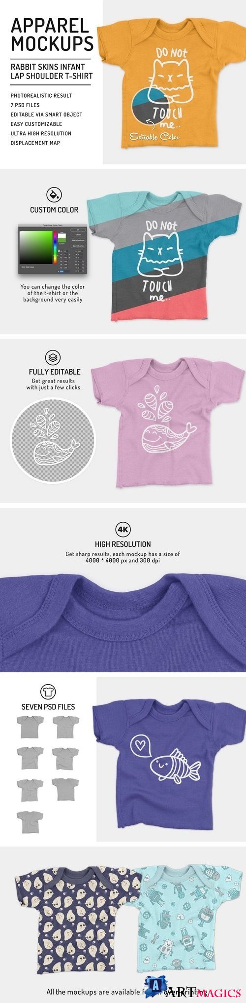 Infant Lap Shoulder T-Shirt Mockups - 2086047