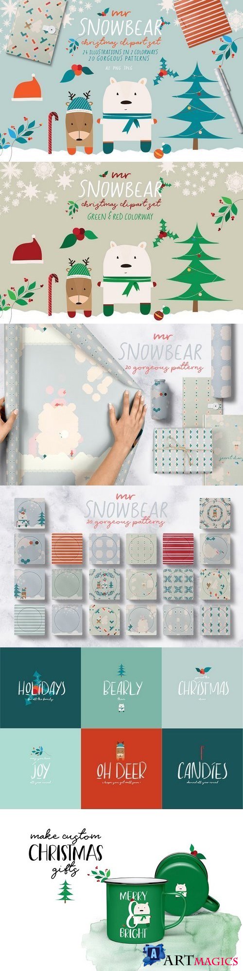 Mr Snowbear Clipart Set 2160731