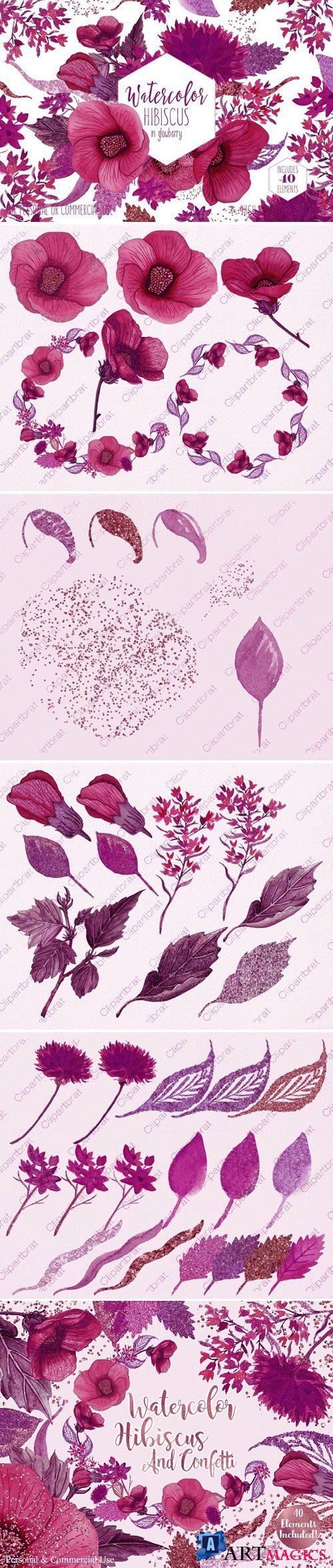 Wine Pink Tropical Floral Graphics 2186086