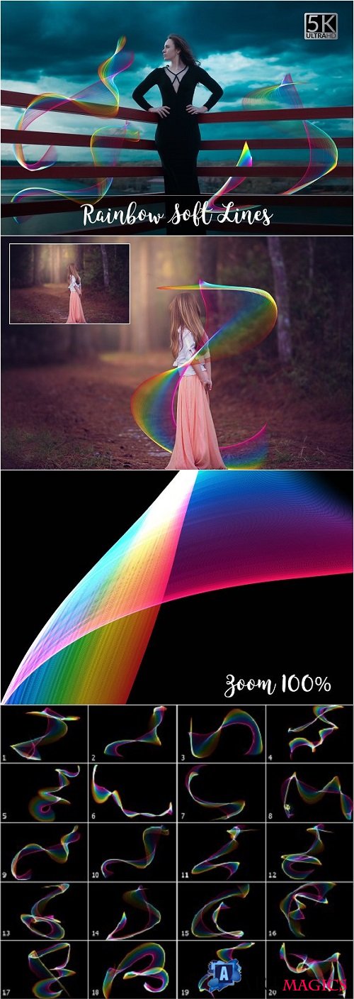 5K Rainbow Soft Lines Overlays - 2140462