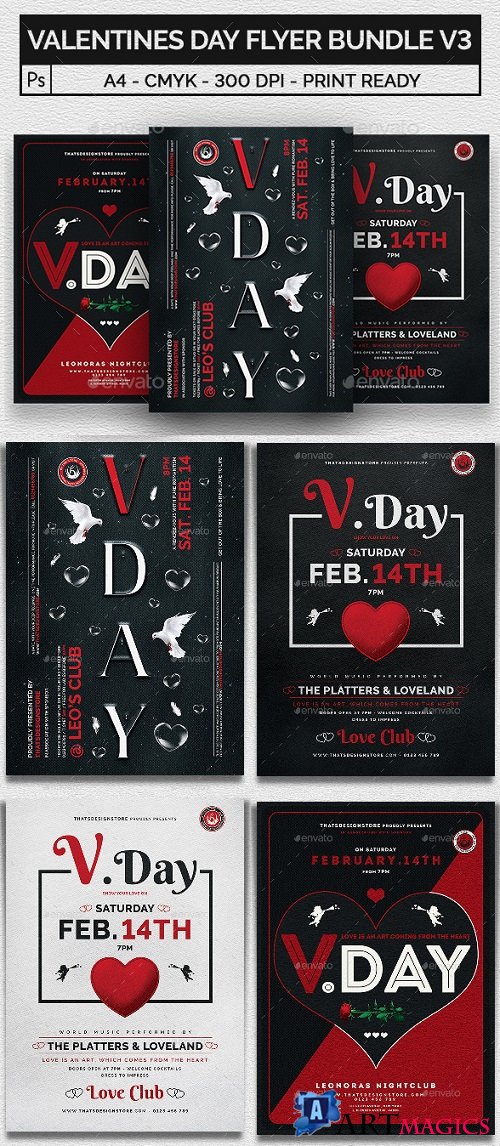 Valentines Day Flyer Bundle V3 - 21241412