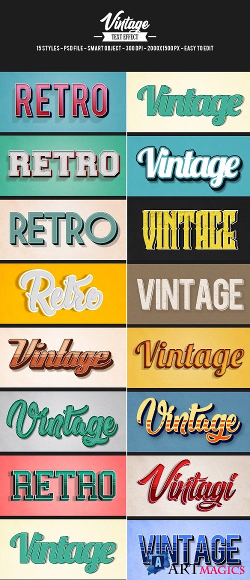 15 Retro Vintage Text Effects 21314565