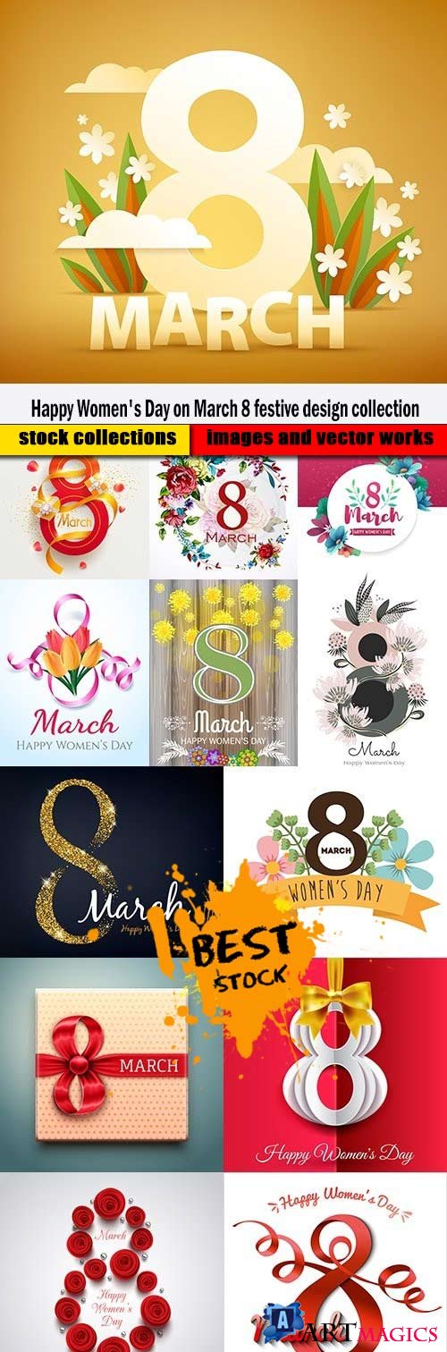 Happy Women's Day on March 8 festive design collection