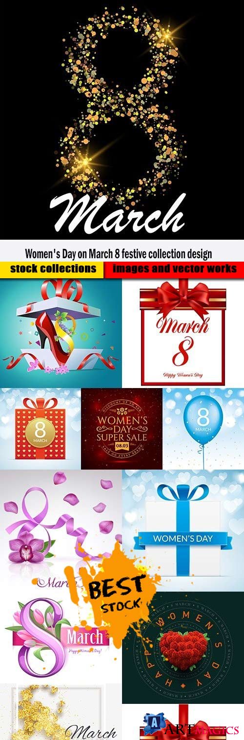 Women's Day on March 8 festive collection design