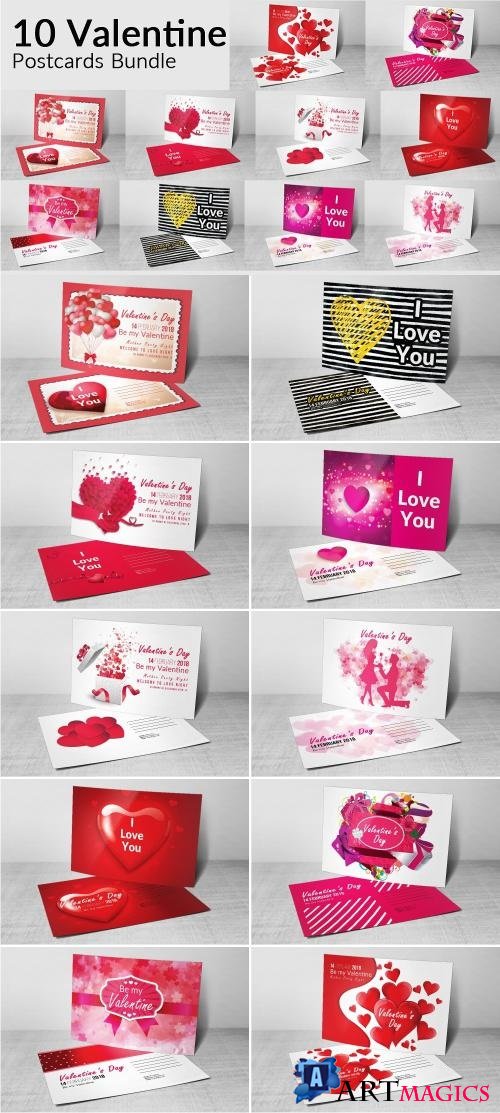 10 Valentines Day Postcard Bundle - 2183054