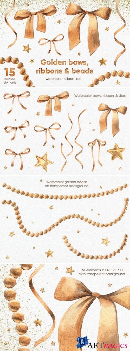 Golden Bows, Ribbons & Beads 2203042