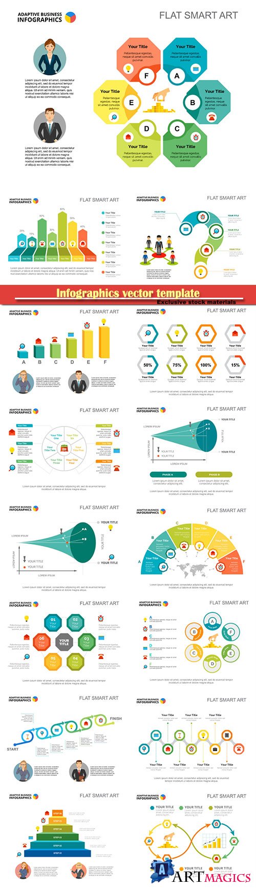 Infographics vector template for business presentations or information banner # 23