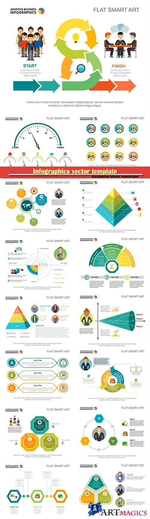 Infographics vector template for business presentations or information banner # 24