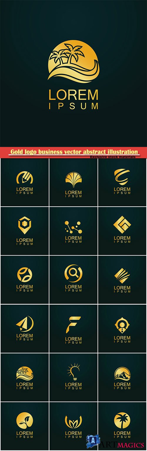 Gold logo business vector abstract illustration # 41