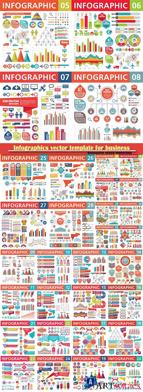 Infographics vector template for business presentations or information banner # 30