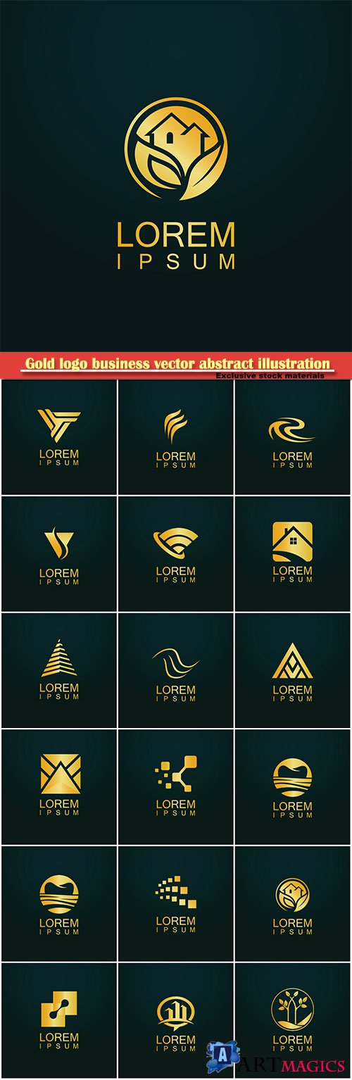Gold logo business vector abstract illustration # 42
