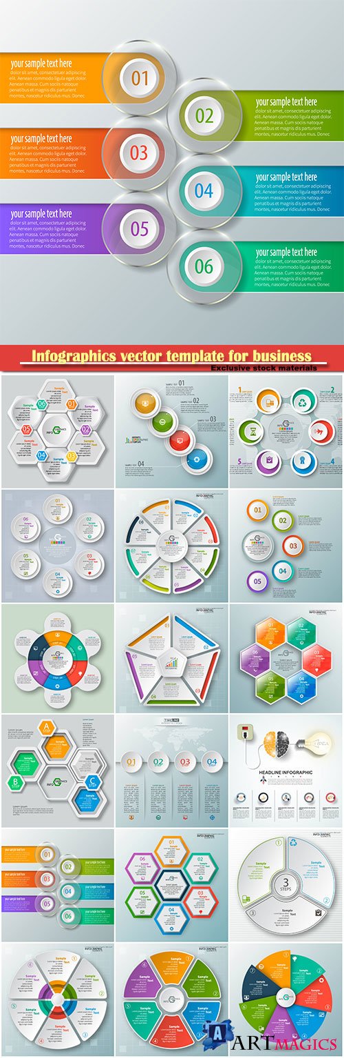 Infographics vector template for business presentations or information banner # 34