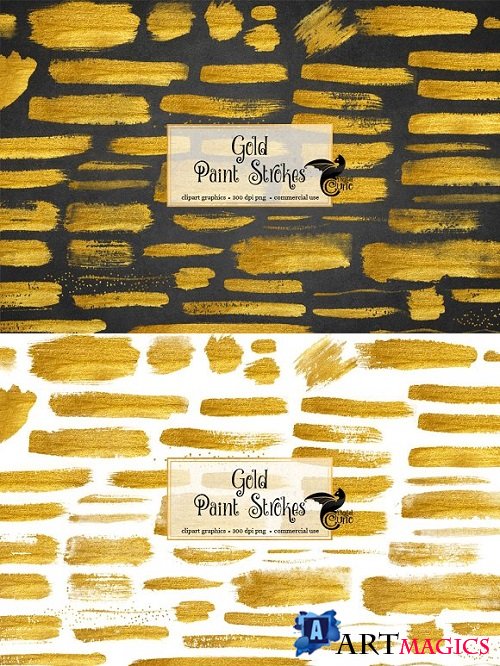 Golden Paint Strokes PNG - 339755