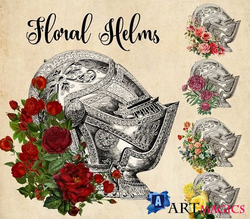 Floral Helm Clipart - 1545720