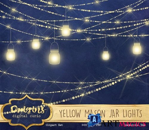 Yellow Mason Jar Lights - 1669783