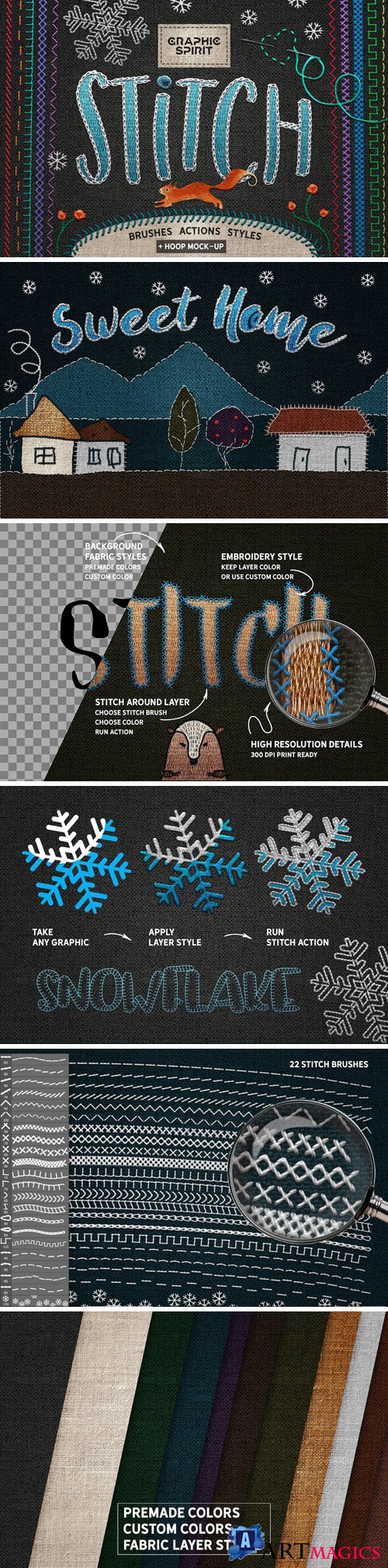 Stitch Photoshop Styles & Brushes