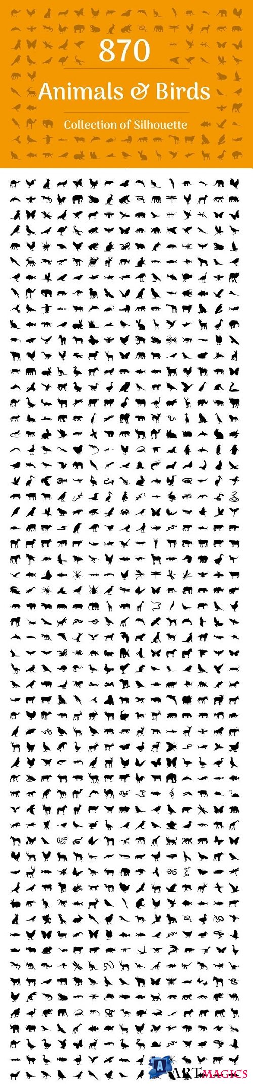 870 Animals and Birds Silhouette - 2194605