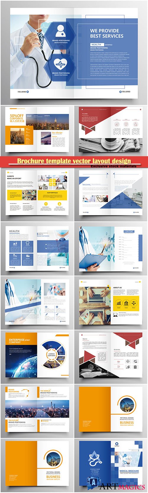 Brochure template vector layout design, corporate business annual report, magazine, flyer mockup # 132