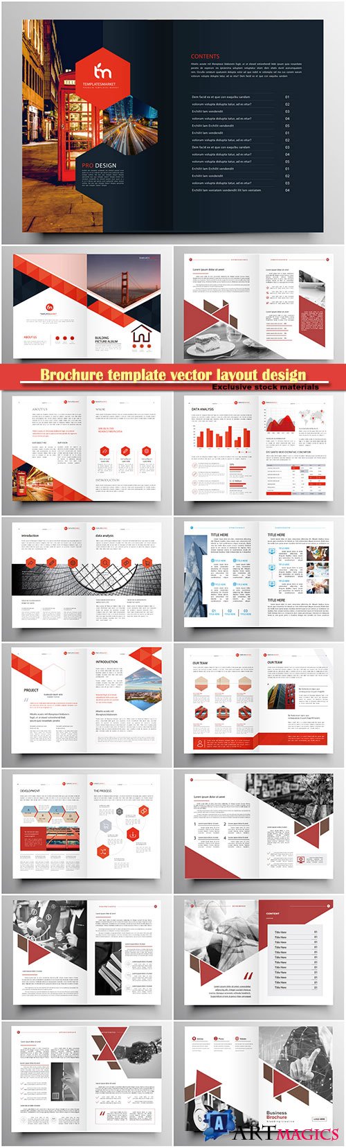 Brochure template vector layout design, corporate business annual report, magazine, flyer mockup # 130