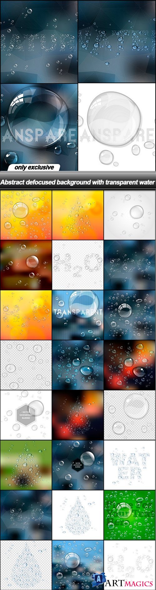 Abstract defocused background with transparent water - 34 EPS