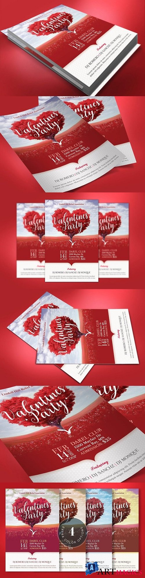 Tree Heart Valentines Party Flyer 2251320
